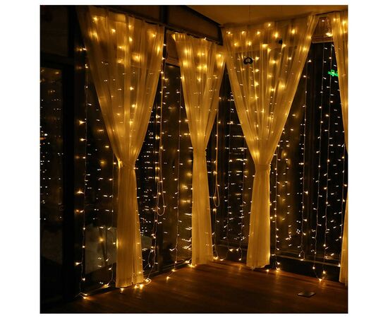 Гірлянда ColorWay штора водоспад 3x3м 300LED 220V теплий (CW-GW-300L33VWFWW), зображення 6 Гірлянда ColorWay штора водоспад 3x3м 300LED 220V теплий (CW-GW-300L33VWFWW), зображення 6