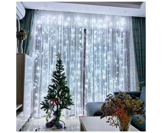 Гирлянда ColorWay штора водопад 3x3м 300LED 220V (CW-GW-300L33VWFCW), изображение 11 Гирлянда ColorWay штора водопад 3x3м 300LED 220V (CW-GW-300L33VWFCW), изображение 11