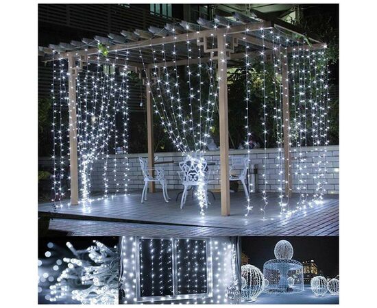 Гирлянда ColorWay штора водопад 3x3м 300LED 220V (CW-GW-300L33VWFCW), изображение 12 Гирлянда ColorWay штора водопад 3x3м 300LED 220V (CW-GW-300L33VWFCW), изображение 12