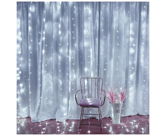 Гирлянда ColorWay штора водопад 3x3м 300LED 220V (CW-GW-300L33VWFCW), изображение 8 Гирлянда ColorWay штора водопад 3x3м 300LED 220V (CW-GW-300L33VWFCW), изображение 8