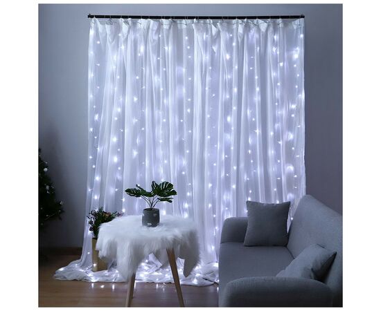 Гирлянда ColorWay штора водопад 3x3м 300LED 220V (CW-GW-300L33VWFCW), изображение 9 Гирлянда ColorWay штора водопад 3x3м 300LED 220V (CW-GW-300L33VWFCW), изображение 9