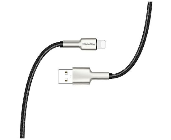 Дата кабель USB 2.0 AM to Lightning 1.0m head metal black ColorWay (CW-CBUL046-BK), изображение 6 Дата кабель USB 2.0 AM to Lightning 1.0m head metal black ColorWay (CW-CBUL046-BK), изображение 6
