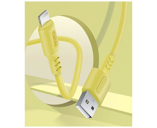 Дата кабель USB 2.0 AM to Lightning 1.0m soft silicone yellow ColorWay (CW-CBUL043-Y), изображение 5 Дата кабель USB 2.0 AM to Lightning 1.0m soft silicone yellow ColorWay (CW-CBUL043-Y), изображение 5
