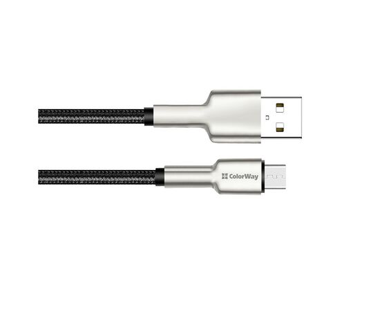 Дата кабель USB 2.0 AM to Micro 5P 1.0m head metal black ColorWay (CW-CBUM046-BK), изображение 4 Дата кабель USB 2.0 AM to Micro 5P 1.0m head metal black ColorWay (CW-CBUM046-BK), изображение 4
