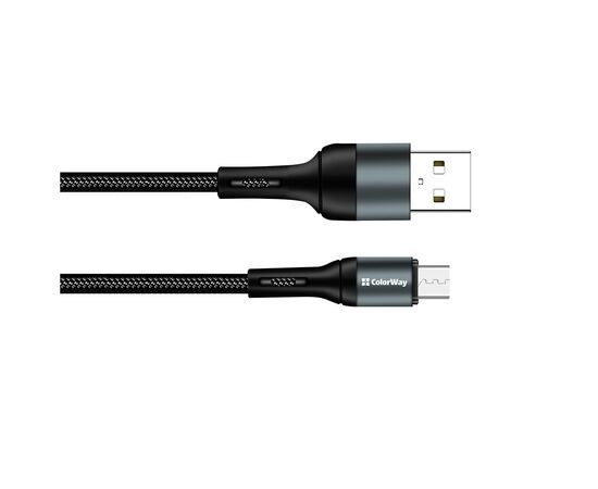 Дата кабель USB 2.0 AM to Micro 5P 1.0m nylon black ColorWay (CW-CBUM045-BK), изображение 4 Дата кабель USB 2.0 AM to Micro 5P 1.0m nylon black ColorWay (CW-CBUM045-BK), изображение 4