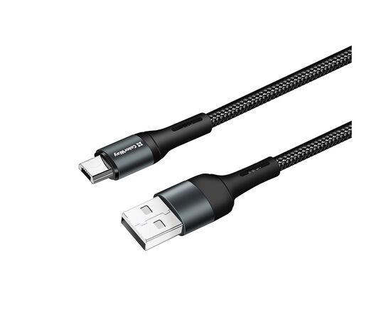 Дата кабель USB 2.0 AM to Micro 5P 1.0m nylon black ColorWay (CW-CBUM045-BK)