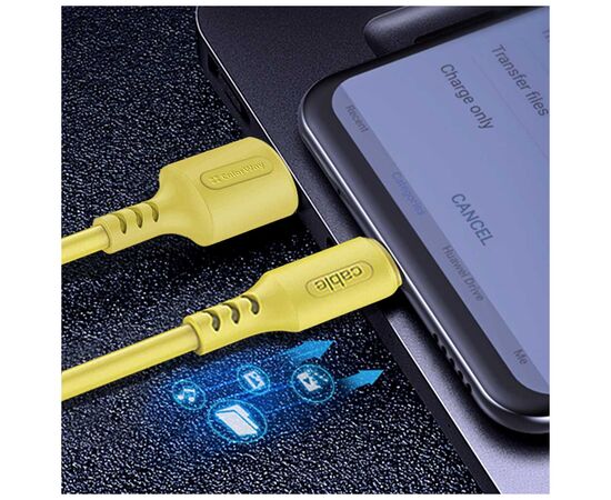 Дата кабель USB 2.0 AM to Micro 5P 1.0m soft silicone yellow ColorWay (CW-CBUM043-Y), изображение 6 Дата кабель USB 2.0 AM to Micro 5P 1.0m soft silicone yellow ColorWay (CW-CBUM043-Y), изображение 6