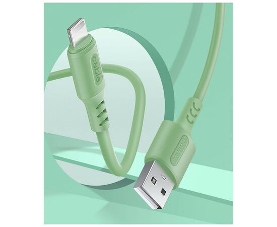 Дата кабель USB 2.0 AM to Micro 5P 1.0m soft silicone green ColorWay (CW-CBUM042-GR), изображение 3 Дата кабель USB 2.0 AM to Micro 5P 1.0m soft silicone green ColorWay (CW-CBUM042-GR), изображение 3