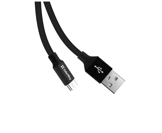 Дата кабель USB 2.0 AM to Micro 5P 0.25m black ColorWay (CW-CBUM048-BK), изображение 3 Дата кабель USB 2.0 AM to Micro 5P 0.25m black ColorWay (CW-CBUM048-BK), изображение 3