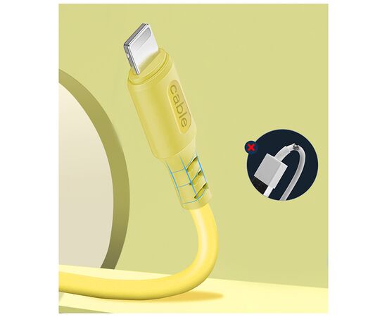 Дата кабель USB 2.0 AM to Type-C 1.0m soft silicone yellow ColorWay (CW-CBUC043-Y), изображение 3 Дата кабель USB 2.0 AM to Type-C 1.0m soft silicone yellow ColorWay (CW-CBUC043-Y), изображение 3