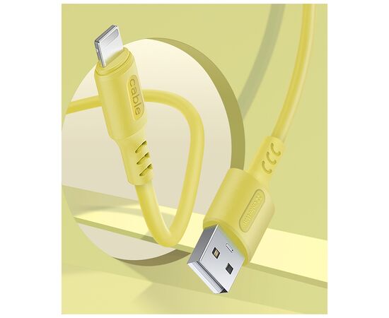 Дата кабель USB 2.0 AM to Type-C 1.0m soft silicone yellow ColorWay (CW-CBUC043-Y), изображение 5 Дата кабель USB 2.0 AM to Type-C 1.0m soft silicone yellow ColorWay (CW-CBUC043-Y), изображение 5