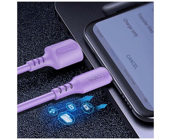 Дата кабель USB 2.0 AM to Type-C 1.0m soft silicone violet ColorWay (CW-CBUC044-PU), изображение 5 Дата кабель USB 2.0 AM to Type-C 1.0m soft silicone violet ColorWay (CW-CBUC044-PU), изображение 5