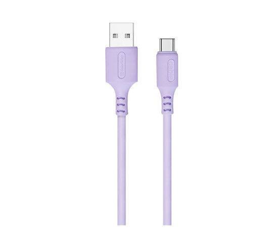 Дата кабель USB 2.0 AM to Type-C 1.0m soft silicone violet ColorWay (CW-CBUC044-PU)