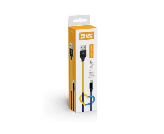 Дата кабель USB 2.0 AM to Lightning 1.0m National ColorWay (CW-CBUL052-BLY), изображение 6 Дата кабель USB 2.0 AM to Lightning 1.0m National ColorWay (CW-CBUL052-BLY), изображение 6