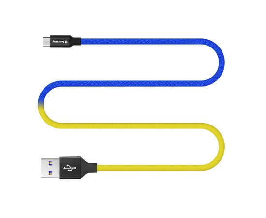Дата кабель USB 2.0 AM to Micro 5P 1.0m National ColorWay (CW-CBUM052-BLY), изображение 5 Дата кабель USB 2.0 AM to Micro 5P 1.0m National ColorWay (CW-CBUM052-BLY), изображение 5