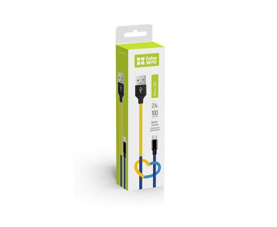 Дата кабель USB 2.0 AM to Micro 5P 1.0m National ColorWay (CW-CBUM052-BLY), изображение 6 Дата кабель USB 2.0 AM to Micro 5P 1.0m National ColorWay (CW-CBUM052-BLY), изображение 6