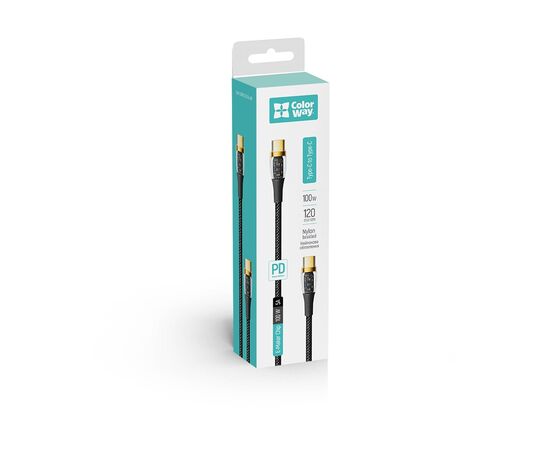 Дата кабель USB-C to USB-C 1.2m 5A 100W transparent head ColorWay (CW-CBPDCC053-BK), изображение 8 Дата кабель USB-C to USB-C 1.2m 5A 100W transparent head ColorWay (CW-CBPDCC053-BK), изображение 8