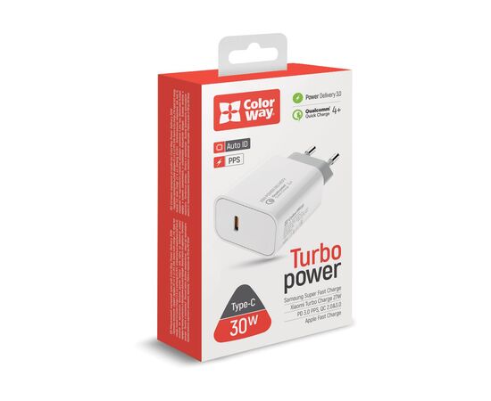 Зарядное устройство ColorWay PD Port PPS USB Type-C (30W) white (CW-CHS038PD-WT), изображение 10 Зарядное устройство ColorWay PD Port PPS USB Type-C (30W) white (CW-CHS038PD-WT), изображение 10