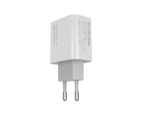 Зарядное устройство ColorWay PD Port PPS USB Type-C (30W) white (CW-CHS038PD-WT), изображение 5 Зарядное устройство ColorWay PD Port PPS USB Type-C (30W) white (CW-CHS038PD-WT), изображение 5