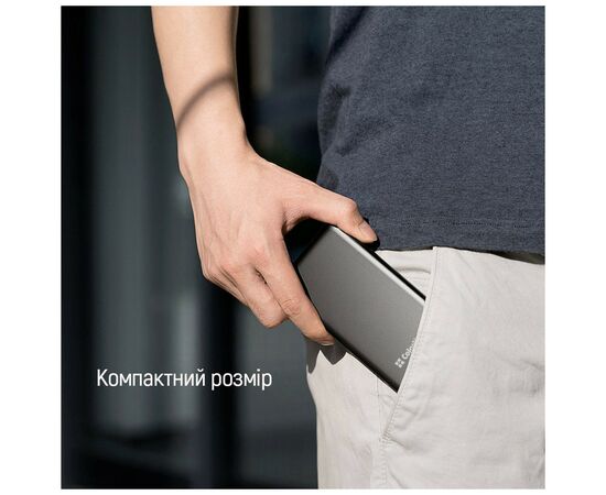 Батарея универсальная ColorWay 20 000 mAh PD/20W, QC/3.0, USB-C/Micro-USB/Lightning/USB-A max.22.5W Gray (CW-PB200LPH3GR-PDD), изображение 11 Батарея универсальная ColorWay 20 000 mAh PD/20W, QC/3.0, USB-C/Micro-USB/Lightning/USB-A max.22.5W Gray (CW-PB200LPH3GR-PDD), изображение 11