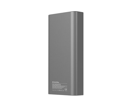 Батарея универсальная ColorWay 20 000 mAh PD/20W, QC/3.0, USB-C/Micro-USB/Lightning/USB-A max.22.5W Gray (CW-PB200LPH3GR-PDD), изображение 2 Батарея универсальная ColorWay 20 000 mAh PD/20W, QC/3.0, USB-C/Micro-USB/Lightning/USB-A max.22.5W Gray (CW-PB200LPH3GR-PDD), изображение 2