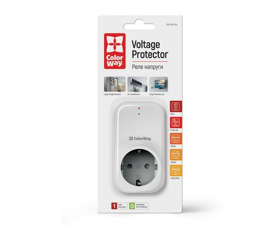 Реле напряжения ColorWay LED1, white (CW-VR16-03L), изображение 12 Реле напряжения ColorWay LED1, white (CW-VR16-03L), изображение 12