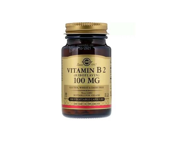 Вітамін Solgar Вітамін B2 (рибофлавін), Vitamin B2 (Riboflavin), 100 мг, 100 вегетаріа (SOL-03050)
