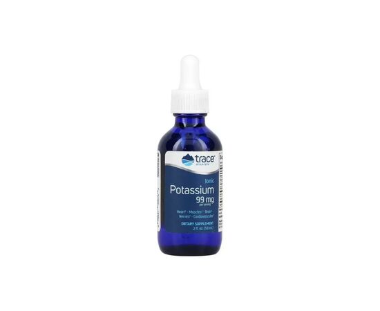 Минералы Trace Minerals Калий ионный в каплях, 99 мг, Ionic Potassium, 59 мл (TMR-00276)