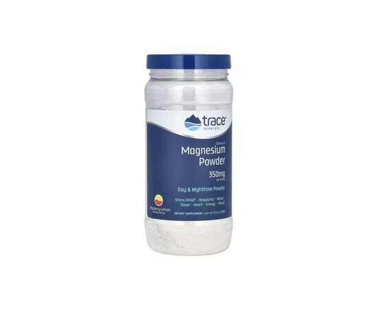 Минералы Trace Minerals Магний, вкус малина-лимон, 350 мг, Stress-X, Magnesium Powder, 240 гр (TMR-00352)