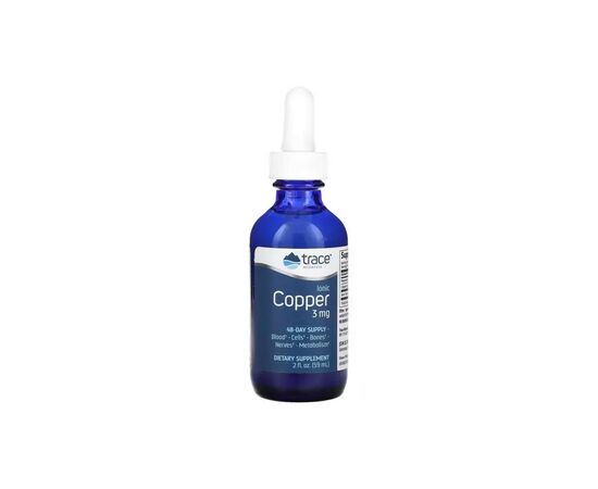 Минералы Trace Minerals Медь ионная в каплях, 3 мг, Ionic Copper, 59 мл (TMR-00341)