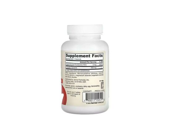 Витаминно-минеральный комплекс Jarrow Formulas N-ацетил Тирозин, 350 мг, N-Acetyl Tyrosine, 120 капсул (JRW-15051), изображение 2 Витаминно-минеральный комплекс Jarrow Formulas N-ацетил Тирозин, 350 мг, N-Acetyl Tyrosine, 120 капсул (JRW-15051), изображение 2