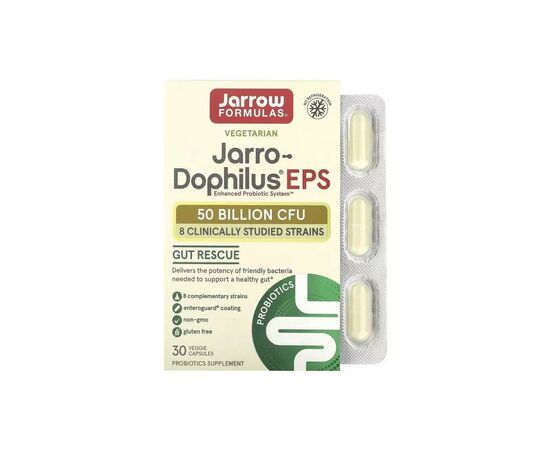 Витаминно-минеральный комплекс Jarrow Formulas Пробиотики, 50 млрд КОЕ, Jarro-Dophilus EPS, 30 вегетарианских ка (JRW-03071)