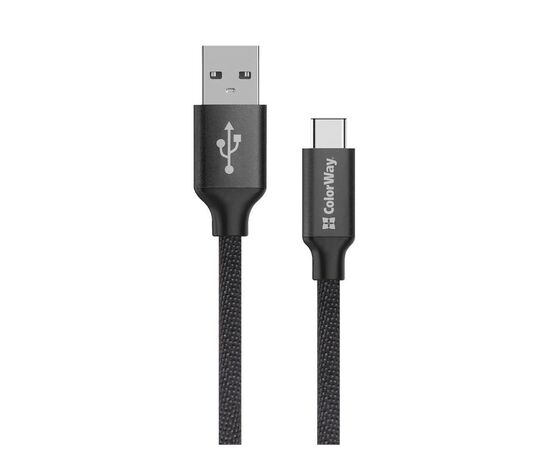 Дата кабель USB 2.0 AM to Type-C 2.0m black ColorWay (CW-CBUC008-BK)