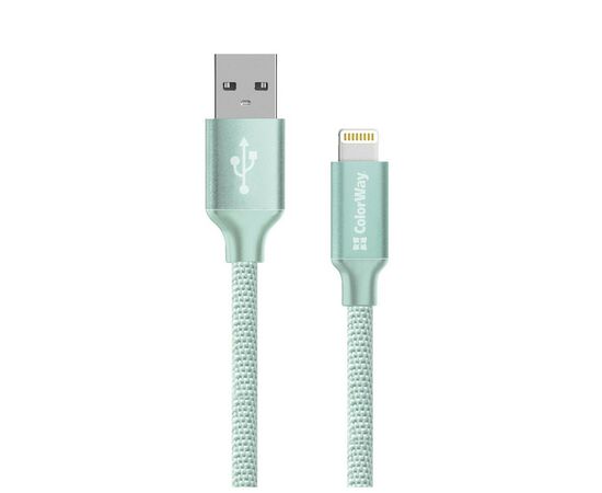 Дата кабель USB 2.0 AM to Lightning 2.0m mint ColorWay (CW-CBUL007-MT)