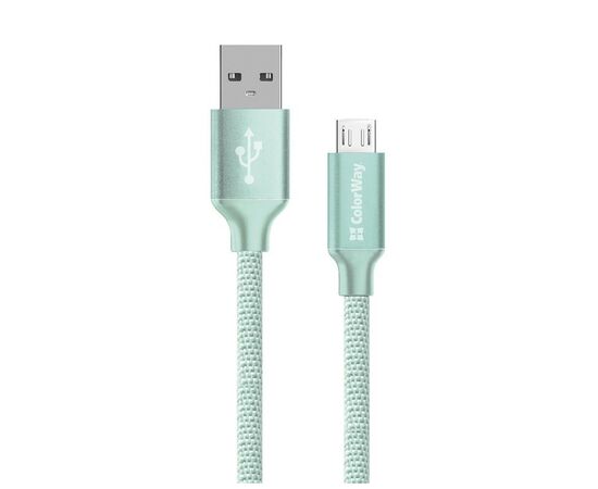 Дата кабель USB 2.0 AM to Micro 5P 2.0m mint ColorWay (CW-CBUM009-MT)