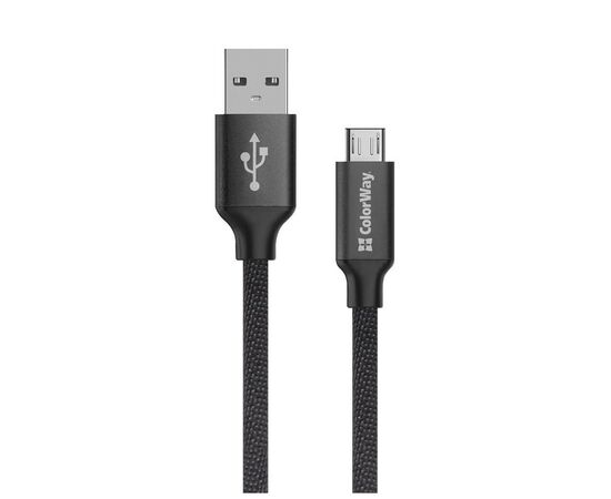 Дата кабель USB 2.0 AM to Micro 5P 2.0m black ColorWay (CW-CBUM009-BK)