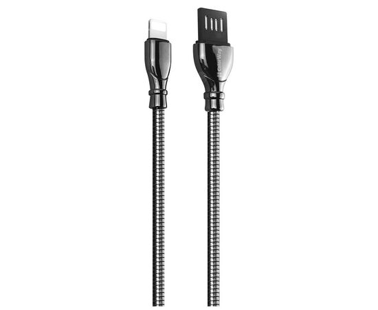 Дата кабель USB 2.0 AM to Lightning 1.0m metal spring black ColorWay (CW-CBUL013-BK), изображение 2 Дата кабель USB 2.0 AM to Lightning 1.0m metal spring black ColorWay (CW-CBUL013-BK), изображение 2