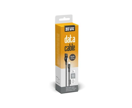 Дата кабель USB 2.0 AM to Lightning 1.0m metal spring black ColorWay (CW-CBUL013-BK), изображение 3 Дата кабель USB 2.0 AM to Lightning 1.0m metal spring black ColorWay (CW-CBUL013-BK), изображение 3