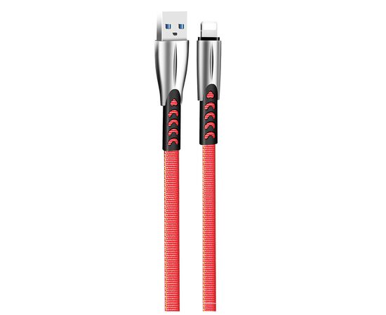 Дата кабель USB 2.0 AM to Lightning 1.0m zinc alloy red ColorWay (CW-CBUL010-RD), изображение 2 Дата кабель USB 2.0 AM to Lightning 1.0m zinc alloy red ColorWay (CW-CBUL010-RD), изображение 2