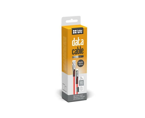 Дата кабель USB 2.0 AM to Lightning 1.0m zinc alloy red ColorWay (CW-CBUL010-RD), изображение 3 Дата кабель USB 2.0 AM to Lightning 1.0m zinc alloy red ColorWay (CW-CBUL010-RD), изображение 3