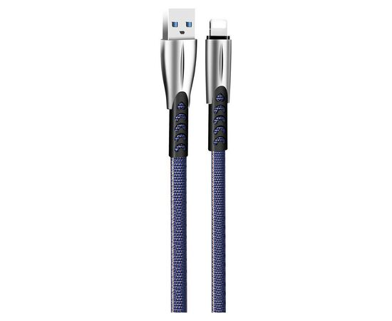 Дата кабель USB 2.0 AM to Lightning 1.0m zinc alloy blue ColorWay (CW-CBUL010-BL), изображение 2 Дата кабель USB 2.0 AM to Lightning 1.0m zinc alloy blue ColorWay (CW-CBUL010-BL), изображение 2