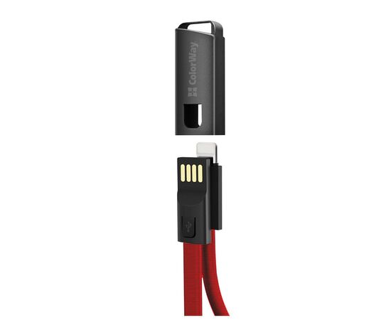 Дата кабель USB 2.0 AM to Lightning 0.22m red ColorWay (CW-CBUL021-RD), изображение 2 Дата кабель USB 2.0 AM to Lightning 0.22m red ColorWay (CW-CBUL021-RD), изображение 2