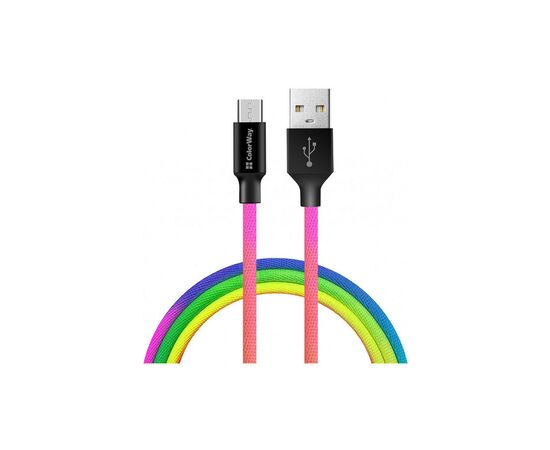 Дата кабель USB 2.0 AM to Micro 5P 1.0m multicolor ColorWay (CW-CBUM017-MC)