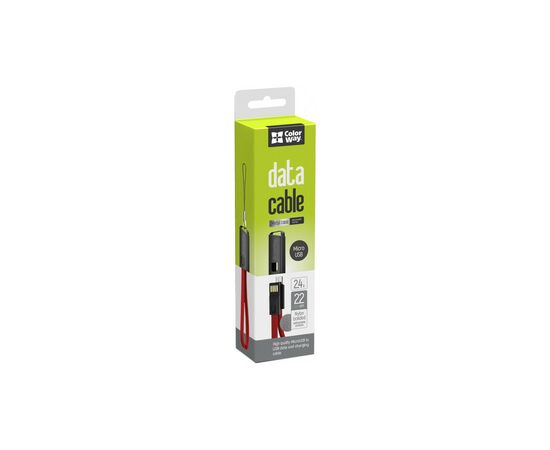 Дата кабель USB 2.0 AM to Micro 5P 0.22m red ColorWay (CW-CBUM022-RD), изображение 4 Дата кабель USB 2.0 AM to Micro 5P 0.22m red ColorWay (CW-CBUM022-RD), изображение 4