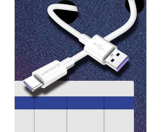 Дата кабель USB 2.0 AM to Type-C 1.0m 5A white ColorWay (CW-CBUC019-WH), изображение 6 Дата кабель USB 2.0 AM to Type-C 1.0m 5A white ColorWay (CW-CBUC019-WH), изображение 6
