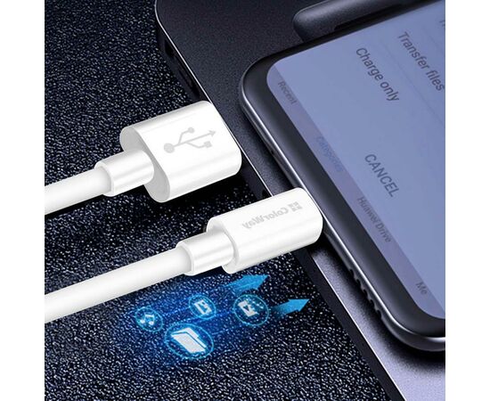 Дата кабель USB 2.0 AM to Type-C 1.0m 5A white ColorWay (CW-CBUC019-WH), изображение 7 Дата кабель USB 2.0 AM to Type-C 1.0m 5A white ColorWay (CW-CBUC019-WH), изображение 7
