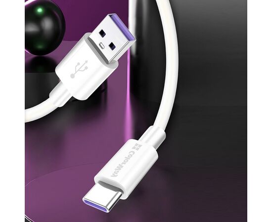 Дата кабель USB 2.0 AM to Type-C 1.0m 5A white ColorWay (CW-CBUC019-WH), изображение 8 Дата кабель USB 2.0 AM to Type-C 1.0m 5A white ColorWay (CW-CBUC019-WH), изображение 8