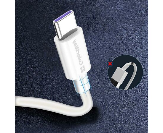 Дата кабель USB 2.0 AM to Type-C 1.0m 5A white ColorWay (CW-CBUC019-WH), изображение 9 Дата кабель USB 2.0 AM to Type-C 1.0m 5A white ColorWay (CW-CBUC019-WH), изображение 9