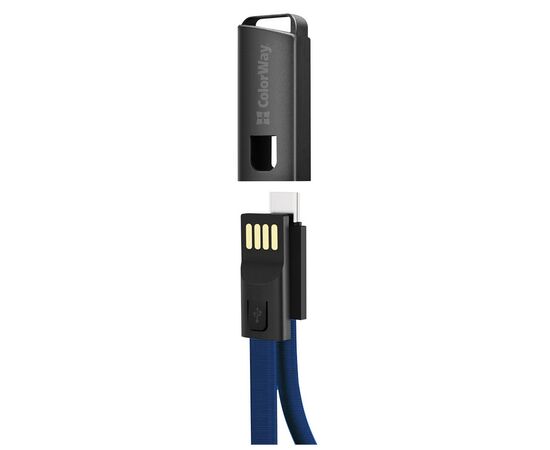 Дата кабель USB 2.0 AM to Type-C 0.22m blue ColorWay (CW-CBUC023-BL), изображение 2 Дата кабель USB 2.0 AM to Type-C 0.22m blue ColorWay (CW-CBUC023-BL), изображение 2