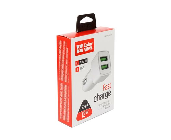 Зарядное устройство ColorWay 2USB AUTO ID 2.4A (12W) white (CW-CHA009-WT), изображение 7 Зарядное устройство ColorWay 2USB AUTO ID 2.4A (12W) white (CW-CHA009-WT), изображение 7
